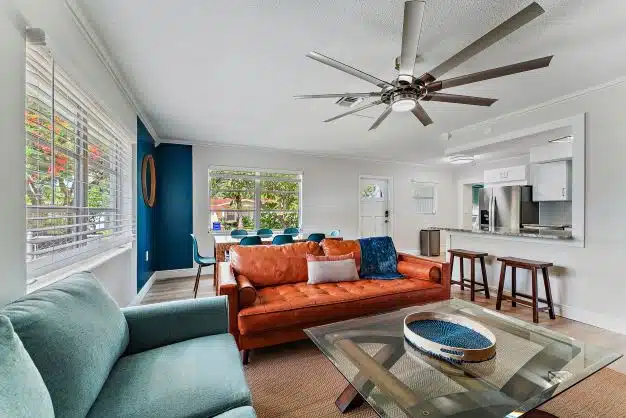 Living-WavelandHouse-JensenBeach-FL Book our airbnb in Jensen Beach directly with us and enjoy the stylish and comfortable vacation rental!